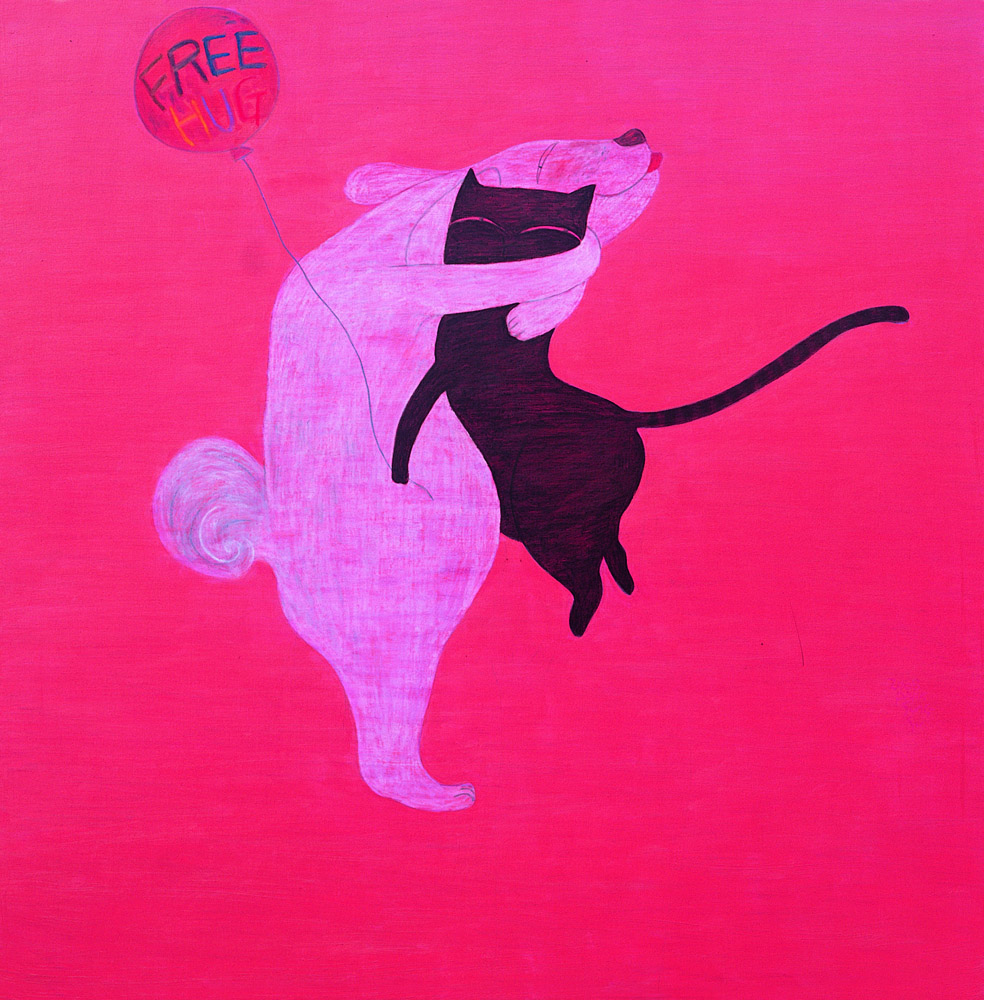 FREE HUG oil on canvas 120-120 2008.jpg